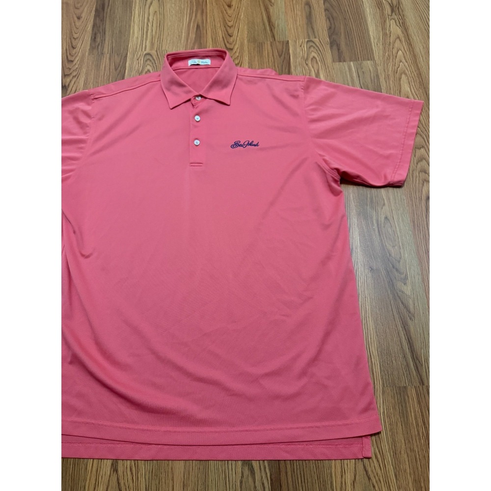 Peter Millar Polo Shirt Mens XL Sea Island Performance Knit Pink Golf - Picture 6 of 10